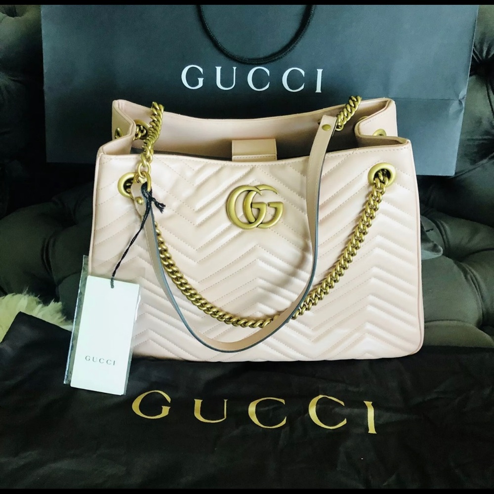GUCCI GG Marmont Chevron Leather Bag 453569